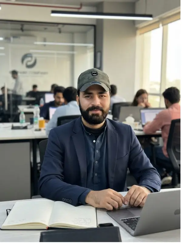 Adil Hussain - Senior Digital Marketing Expert at Rameez Digital Hub working in office